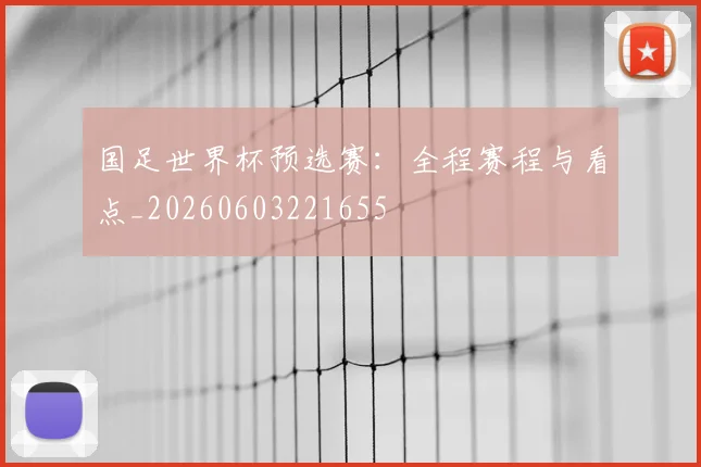 国足世界杯预选赛:全程赛程与看点_20260603221655